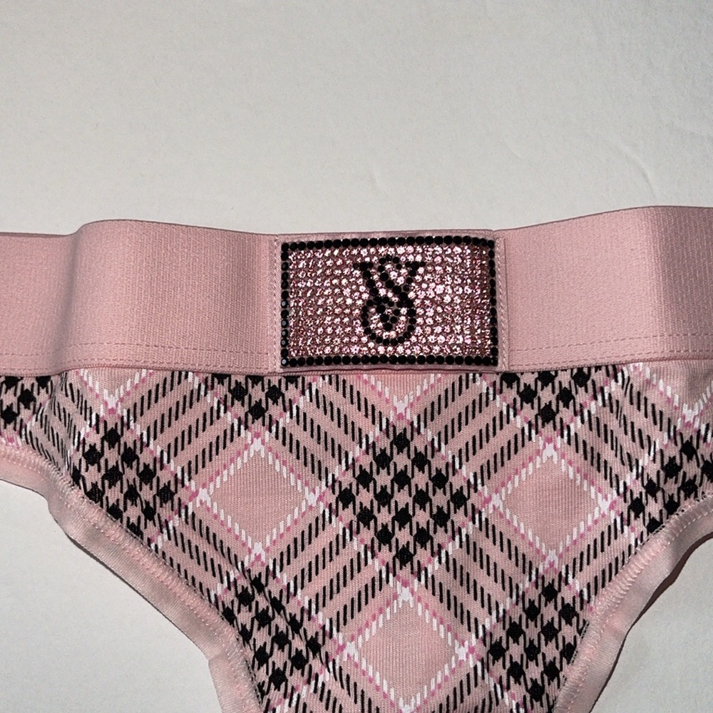 Victorias Secret Logo Cotton Shine Patch Thong Panty Underwear. NWT - Picture 8 of 11